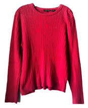Women&#39;s J EAN Ne Pierre 100% Cotton Pink Ribbed Sweater Size Xl - £17.48 GBP