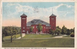 Auditorium Seminary East Northfield Massachusetts MA Postcard 1917 - £2.30 GBP