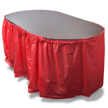 [Pack Of 4] 14-Foot Red Reusable Plastic Table Skirt, Extends Up To 20ft - £15.23 GBP