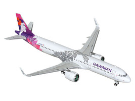 Airbus A321neo Commercial Aircraft &quot;Hawaiian Airlines&quot; (N208HA) White with Purpl - £52.37 GBP