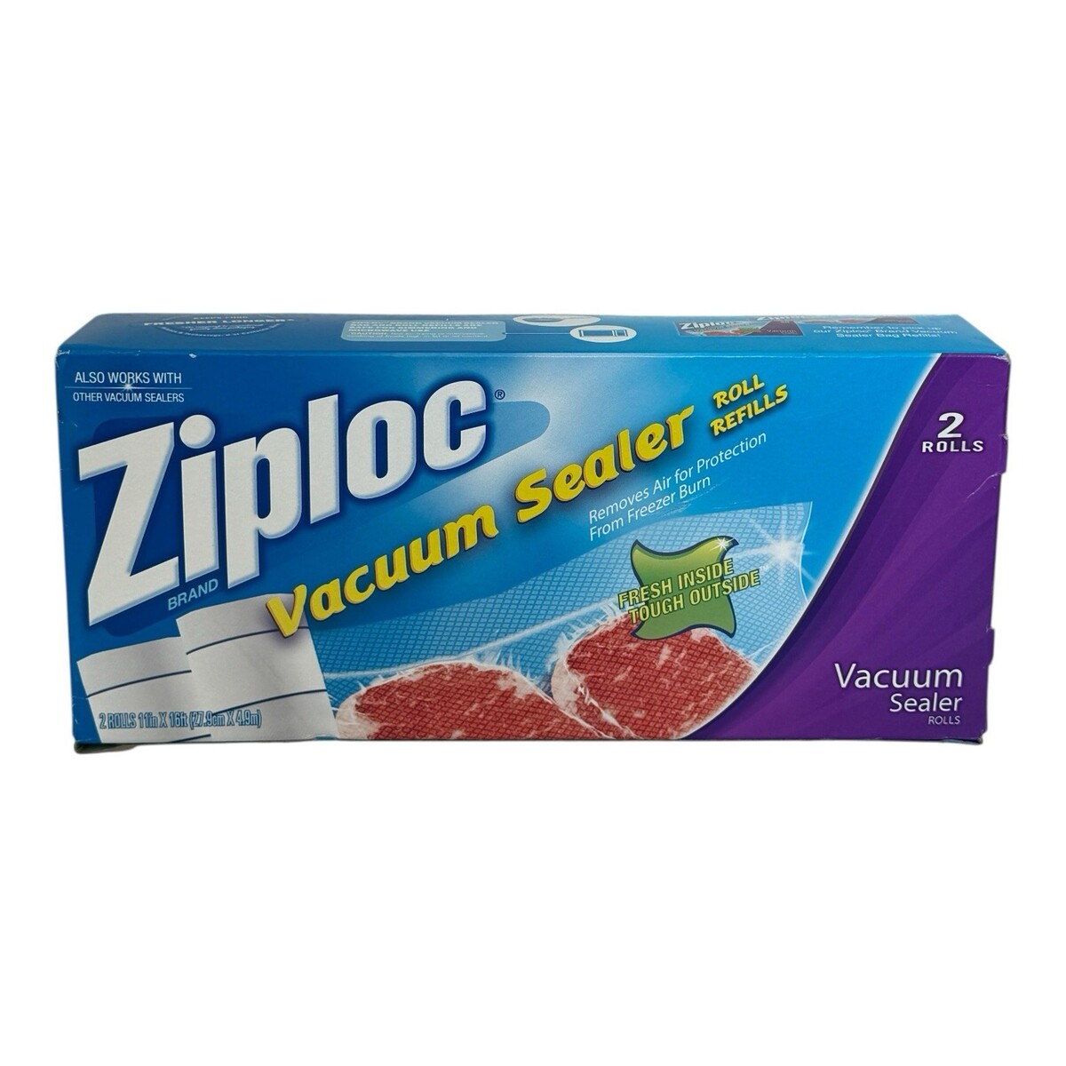 Ziploc Vacuum Sealer Roll Refills 2 Rolls Per Package 11” x 16’ Sealed - $45.60