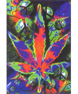 Psycho Leaf Poster Flag Psychedelic Peace Logo  - $21.93 CAD