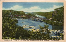 Historic Harper&#39;s Ferry WV Blue Ridge Mountains Postcard PC540 - £3.90 GBP