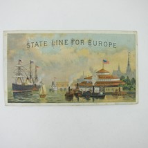 Victorian Trade Card State Line Steamship New York To Europe Castle Garden Boats - £23.91 GBP