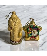 Lot Of 2 Montreal, Canada Santa &amp; Gold Painted Bell Christmas Ornaments - $25.50 CAD