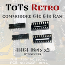 Commodore 64c Ram Replacement 41464-10 18Pin DIP w/Sockets and TESTED!! - $11.95