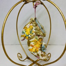 Christmas Ornament Victorian Shoe With Cherubs Vintage Decoupage - £15.50 GBP