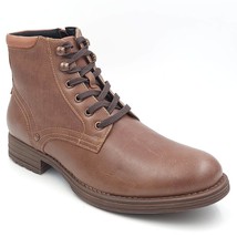 Alfani Men Derby Combat Boots Bronson Size US 7.5M Tan Brown Faux Leather - £27.22 GBP