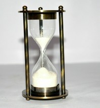 Vintage brass sand timer 2 minute white sand watch hourglass nautical de... - $47.46