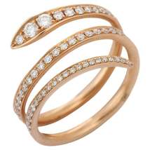 18K Yellow Gold Open Diamond Wrap Ring Diamond Triad Band - £1,599.12 GBP
