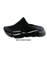 Balenciaga Speed Runner Stretch Sock Mule Logo Slip On Black Sz 44/11 NE... - £330.97 GBP