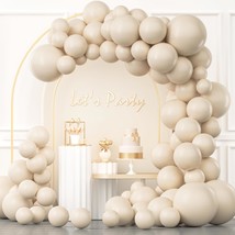 100Pcs White Sand Balloons Different Sizes 18 12 10 5 Inches,Cream Beige Latex B - £14.38 GBP