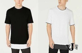 I.N.C. Mens Textured Colorblocked Layered-Look T-Shirt - £11.01 GBP