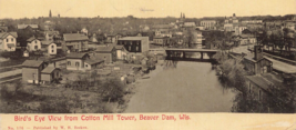 Beaver Dam Wisconsin~Birds Eye View From Cotton Mill TOWER~1913 Photo Postcard - £9.66 GBP