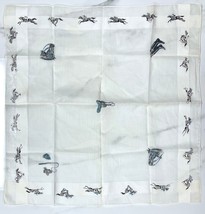 Vintage Equestrian Horse Racing Mens Hankie Bridle Horses Print 1940s-50... - $32.74