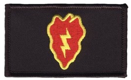 Army 25TH Infantry Division 2 X 3 Embroidered Black Patch Hook Loop - £23.63 GBP