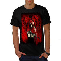 Girl Hunter Wild Fantasy Shirt Scary Wolf Men T-shirt - £10.38 GBP