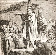 1930 The Bible Retold The Farewell Address Of Moses Christian Art Page D... - $24.99