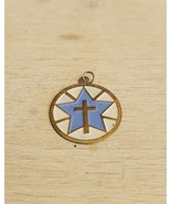 Vintage Religious Charm Pendant Star Crucifix Cross 1960 - $28.07 CAD