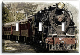 Steam Engine Train Old Railroad Locomotive 3 Gang Light Switch Plates Room Decor - £12.51 GBP