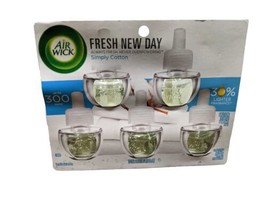Air Wick Simply Cotton Fresh New Day Plug in Scented Oil Refill Pack of 5 NEW - £7.68 GBP