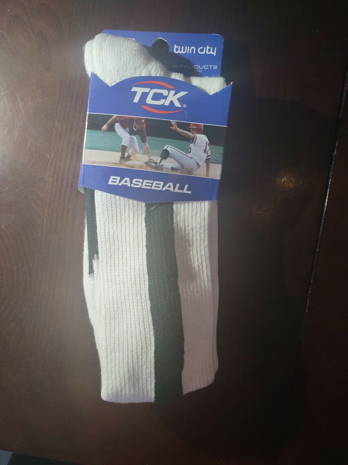 Tck Large Green Stripe Baseball Socks stirrups - $15.72