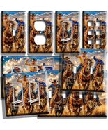 COWBOYS ON HORSES ROPING CALVES  LIGHT SWITCH OUTLET WESTERN COUNTRY WAL... - $8.49+