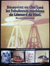 Original Poster France Clos Luce Leonardo da Vinci Machine Vintage - £43.79 GBP