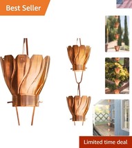 8.5 Ft Stylish Copper Rain Chain Downspout - Efficient Water Flow Solution - $127.49