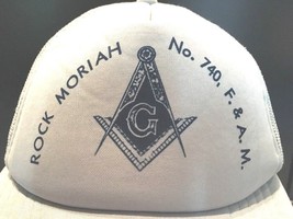 vintage masonic trucker hat cap rock moriah No 740 lodge snapback foam mesh - $12.75