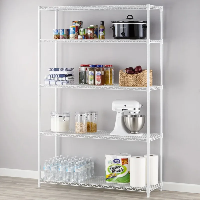 Hyper Tough Heavy Duty 5 Tier Wire Shelf, White, 3000 lb Capacity - £124.24 GBP