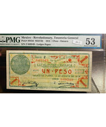 Mexico Revolutionary 1915 Oaxaca Ledger Paper 1 Peso S953d M3372b PMG 53! - $246.68 CAD