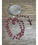Citta Del Vaticano Red Rosary Jesus Crucifix Catholicism Religious KG JD - $272.68 MXN