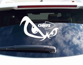 Kansas City Chiefs 15&quot; Vinyl Car Truck Decal Window Skull Sticker Accessories - £16.41 GBP
