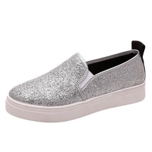 Women&#39;s Spring Casual Flat Shoes Slip-On Sequins Loafer Shoes - £24.08 GBP