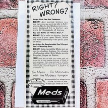 1949 Right? Wrong? Meds Tampons - Original Retro PRINT AD - $11.87