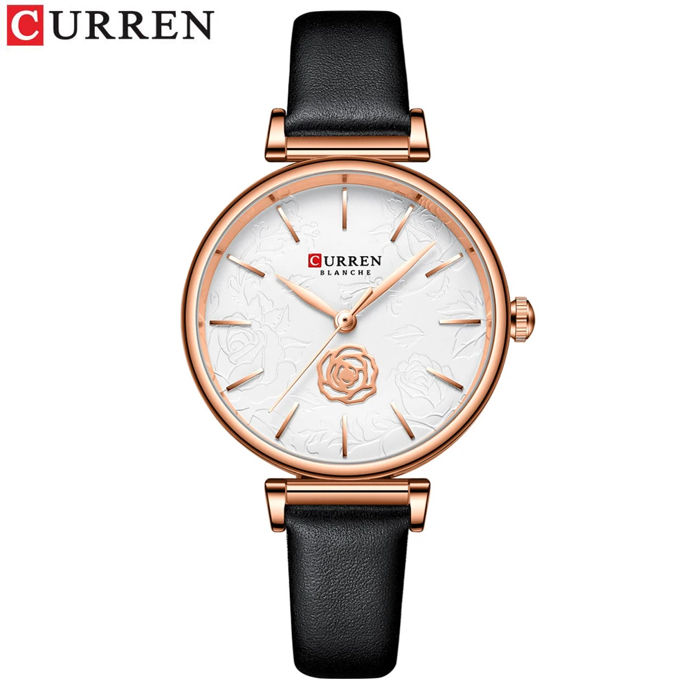  Watches    Leather Quartz Wristwatches Female ed Women&#39;s Clock with Flower - £28.93 GBP