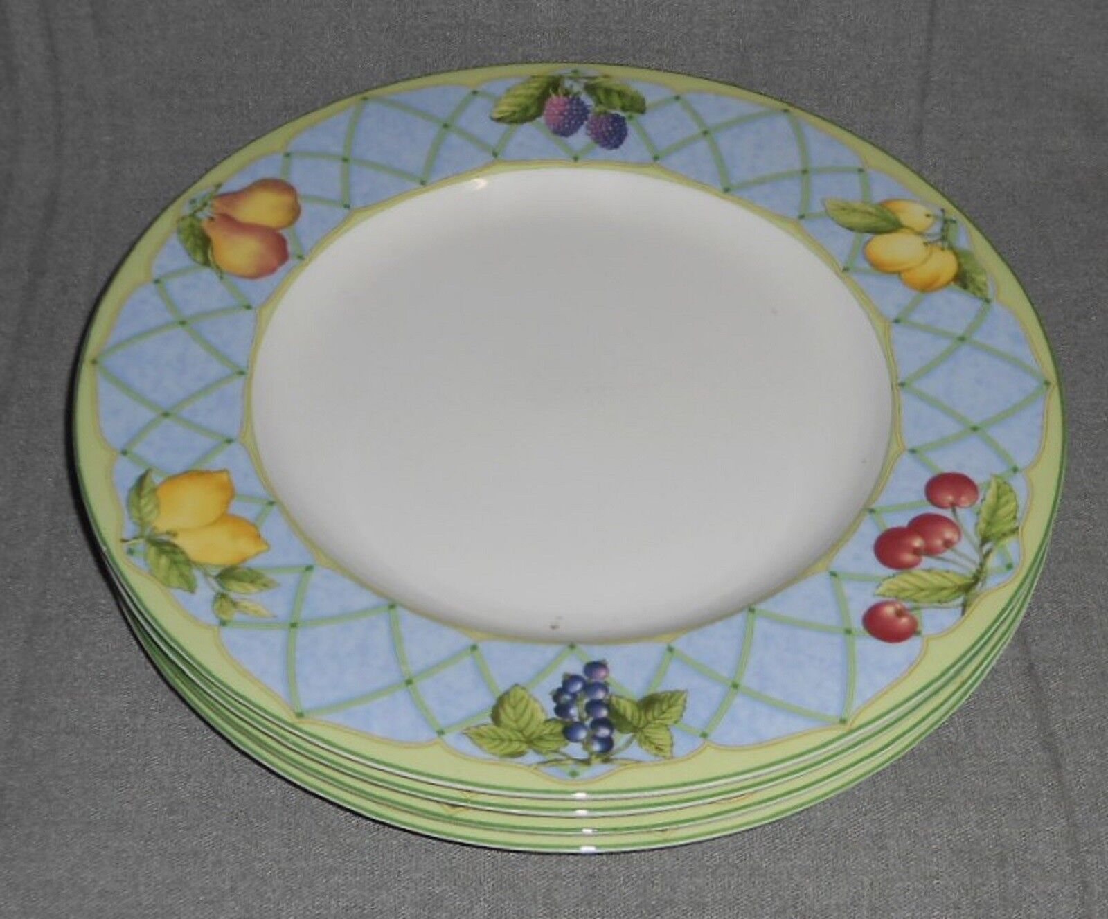Set (4) Mikasa Optima FRUIT RAPTURE PATTERN Dinner Plates Item image 3