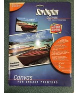 Vintage Burlington Canvas Inkjet Printer Sheets 4 Sheets 8.5 x 11  Opened Pack