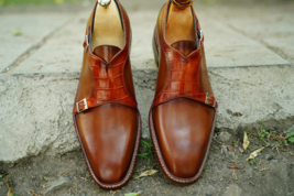 Men&#39;s excellent finished Handmade Bespoke Brown double Monk Good year welted - £131.37 GBP