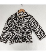 Chico Zebra animal Print Women&#39;s Jacket Brown White Size 2 - £14.01 GBP