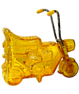 Vintage AVON Motorcycle Amber Glass Bottle Mini Bike Hair Lotion Decante... - $14.08 CAD