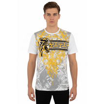 Men LAVERITA European Fashion Crew Shirt Short Sleeve Lion Medallion 93324 White image 8
