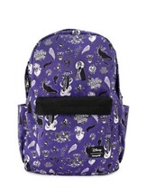 Disney Villains Backpack Loungefly Purple Full Size 18&quot; Ursula Maleficent New - £62.30 GBP