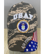 USAF United States Air Force USA Flag Digital ACU Camo Embroidered Cap Hat - £110.08 GBP