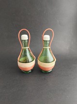 Vintage Green Glass Wine Bottle Salt and Pepper Shakers Made in Italy - £7.08 GBP