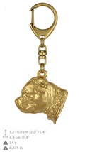 Staffordshire Bull Terrier 2, millesimal fineness 999, dog keyring, keyc... - £54.35 GBP