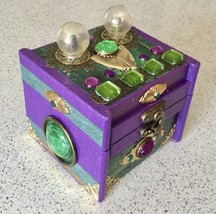 Blue/Purple Color Shift w Green Circuit Board Deco Style TechnoPunk Trinket Box  - £39.15 GBP
