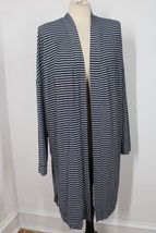 NWT Soma L Blue Destin Stripe Open Front Long Cool Nights Wrap Duster - £29.87 GBP