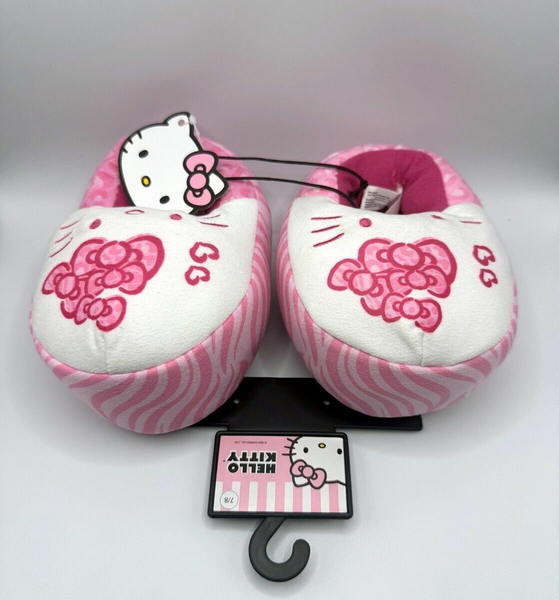 Sanrio Hello Kitty Little Girl's Plush Slippers in Pink, Size 7/8 - $12.95